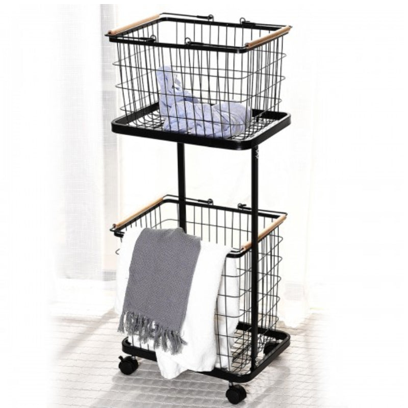 سلة ملابس 2 طبقات