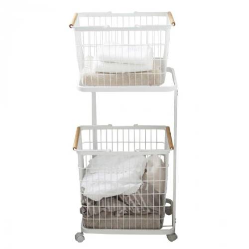 سلة ملابس 2 طبقات