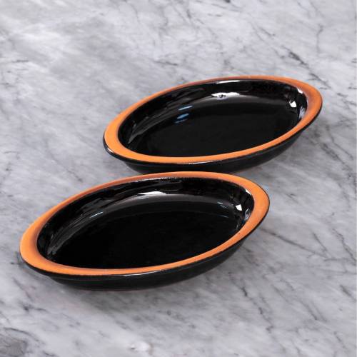 طقم صينيه فخار قطعتين -12.5*21.5 سم