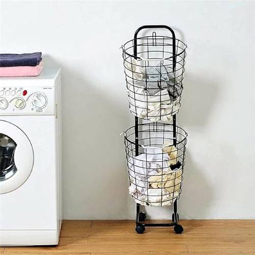 سلة ملابس 2 طبقات