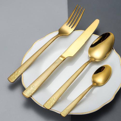 شوكة كيك 6 قطع ذهبي 14 سم