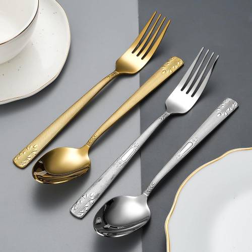 شوكة كيك 6 قطع ذهبي 14 سم