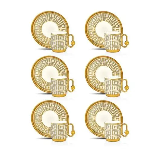 Cup and Saucer 6 Pcs Set - 80 ml ALJERAIWI