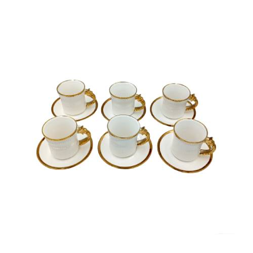 طقم فنجان قهوة مع صحن 6 قطع - 250 مل