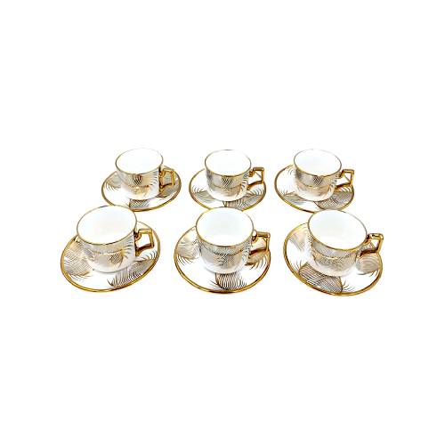 طقم فنجان قهوة مع صحن 6 قطع - 200 مل