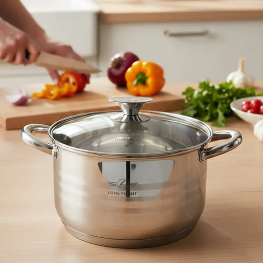 Stainless Steel Pot with Transparent Cover set of 3 ALJERAIWI