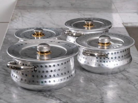 Designed Serving Pot with Handle 4 Pcs Set ALJERAIWI