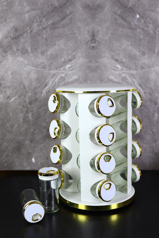 طقم جرة توابل دوارة 16 قطعة