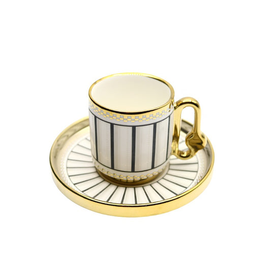 طقم أكواب وصحون 6 قطع - 80 مل