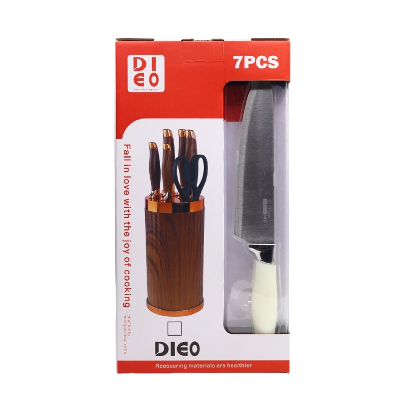 طقم سكين مع قاعدة طقم 7 قطع