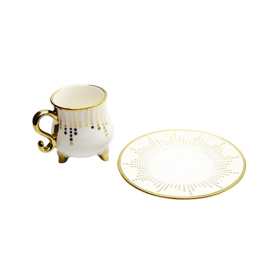 طقم فنجان قهوة مع صحن 6 قطع - 80 مل