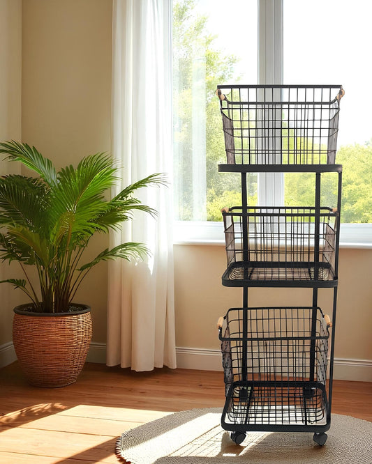 سلة ملابس 3 طبقات