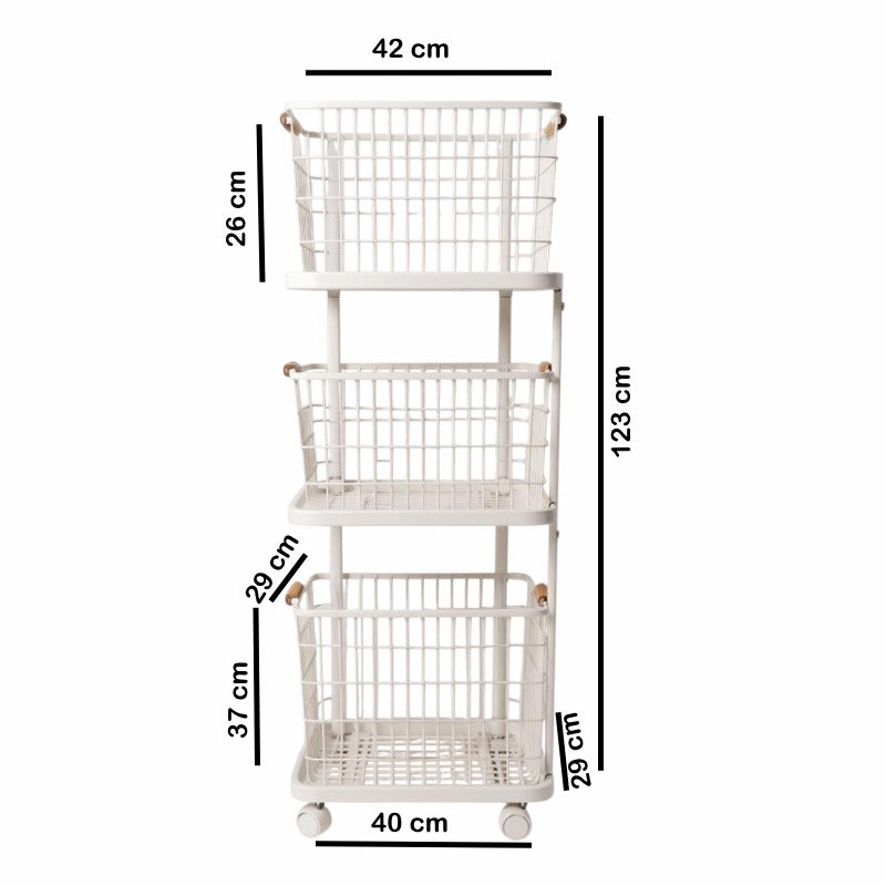 3 Tiers Laundry Basket Cart