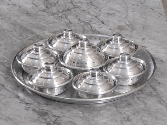 صدر عشاء منقوش مع وعاء 7 قطع