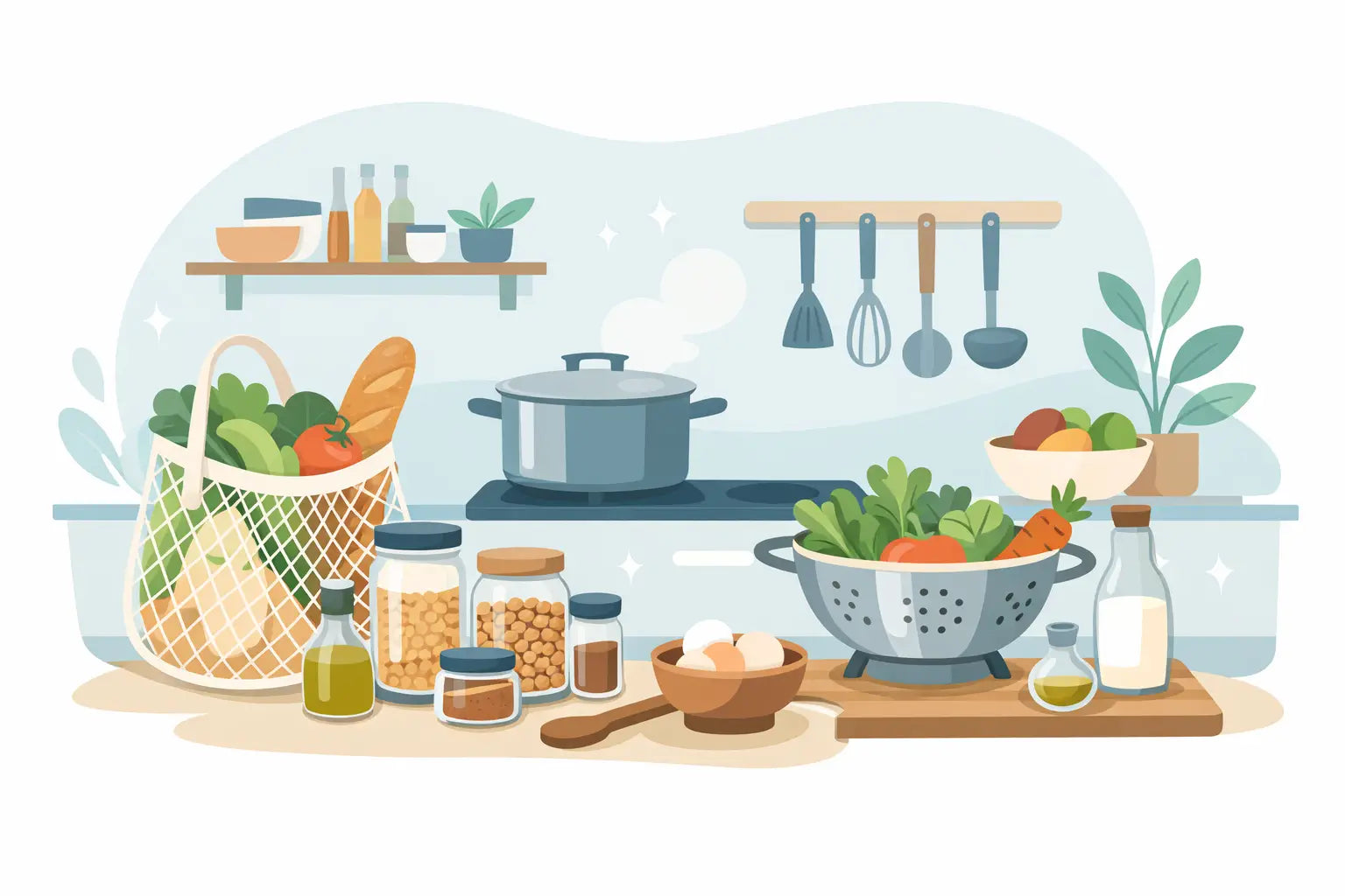 How to Stock a First Kitchen Without Waste