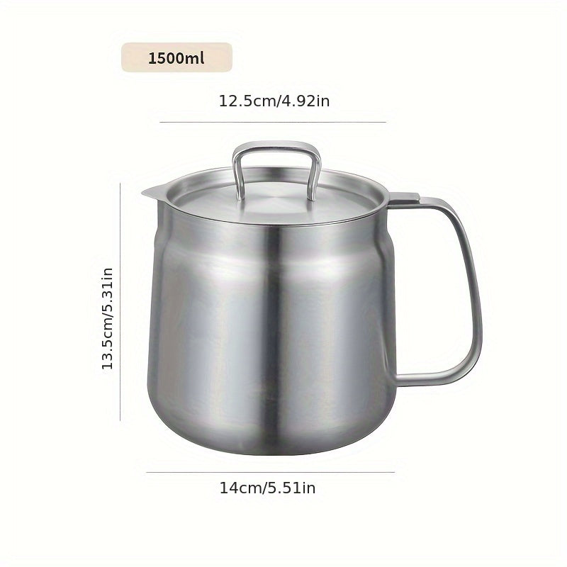 Oil Filter Pot with Mesh Strainer 1.5L