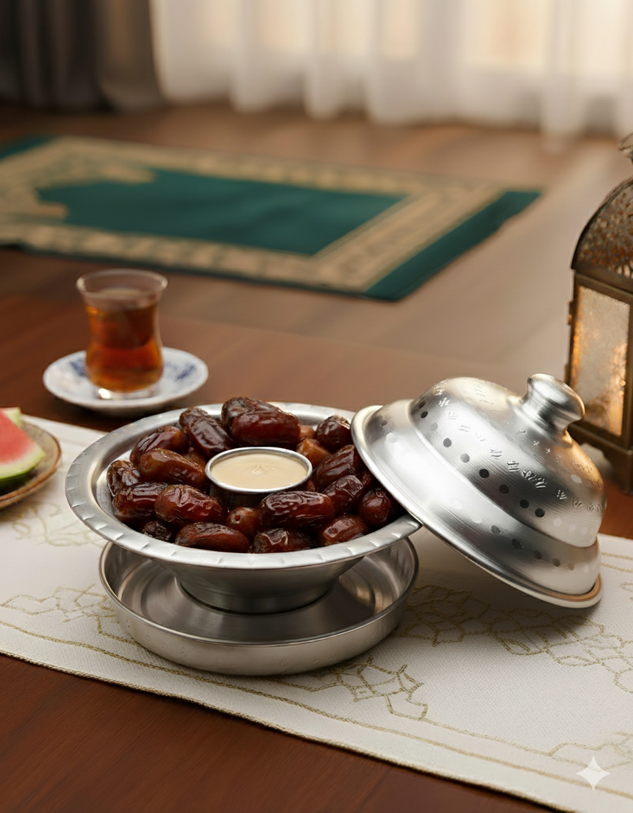 ماعون تمر بقاعدة جديد منقوش