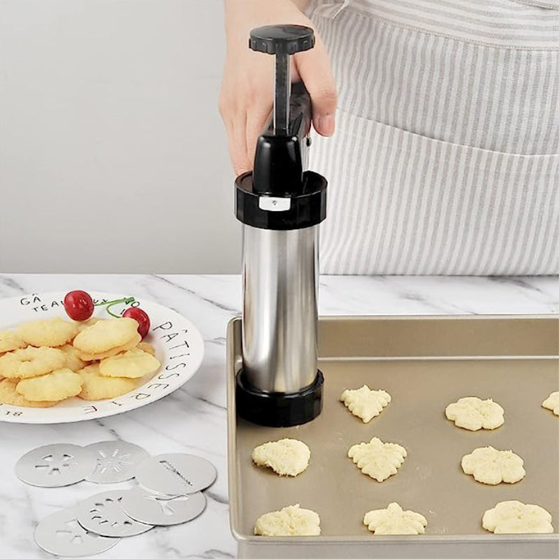Stainless Steel Cookie Press (8 moulds)