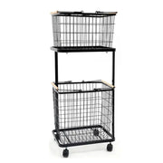2 Tiers Laundry Basket Cart ALJERAIWI