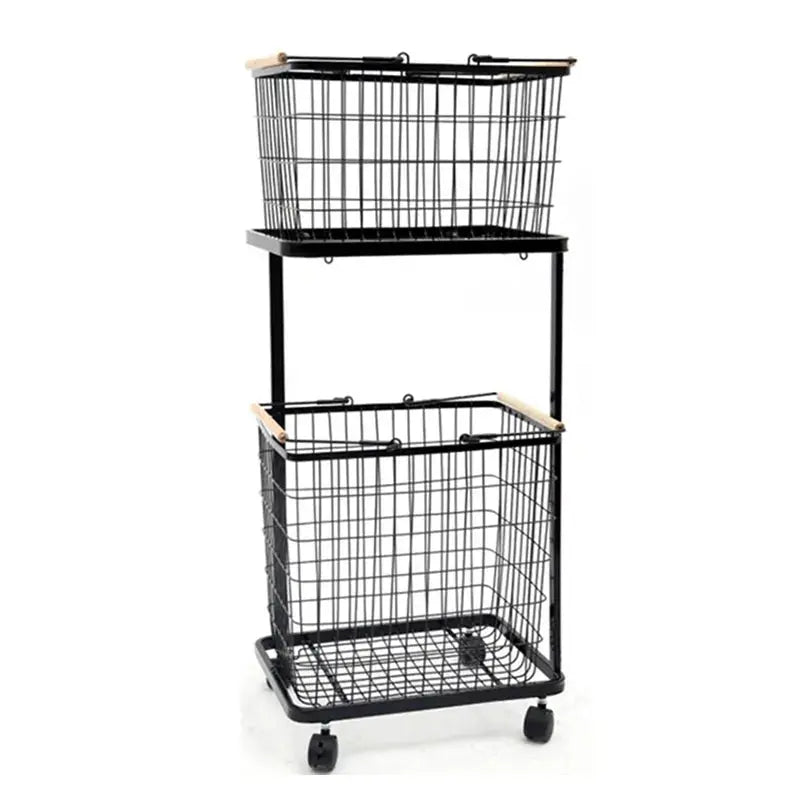 2 Tiers Laundry Basket Cart ALJERAIWI