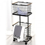 2 Tiers Laundry Basket Cart ALJERAIWI
