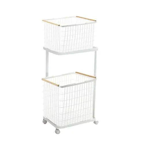 2 Tiers Laundry Basket Cart ALJERAIWI