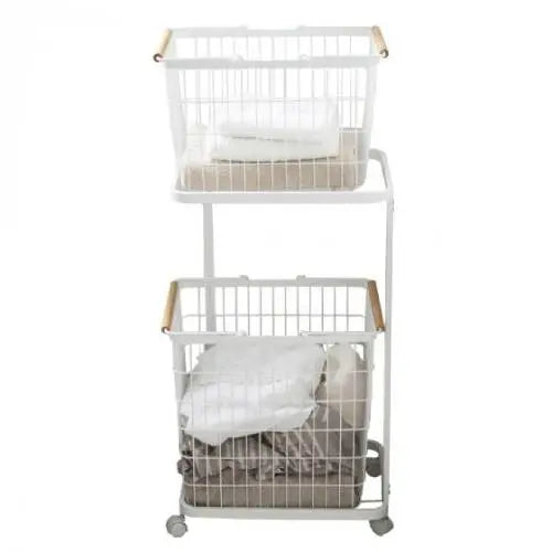 2 Tiers Laundry Basket Cart ALJERAIWI