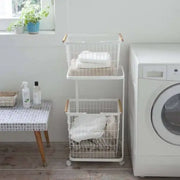2 Tiers Laundry Basket Cart ALJERAIWI
