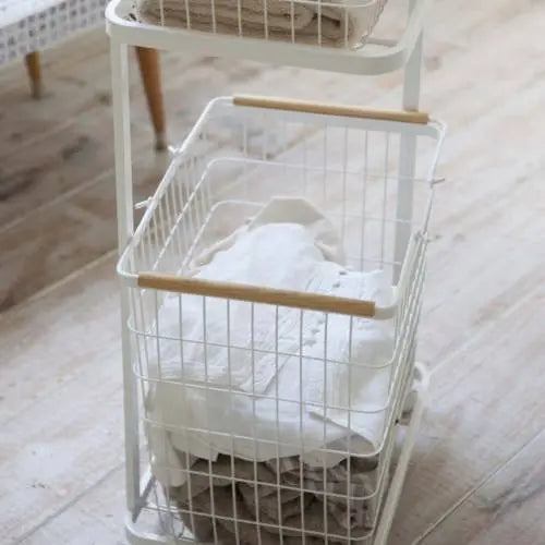 2 Tiers Laundry Basket Cart ALJERAIWI