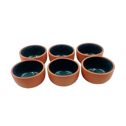 Pottery Bowl Assorted Set of 6 Pcs - 8CM