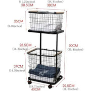2 Tiers Laundry Basket Cart ALJERAIWI