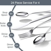 Stainless Steel Cutlery Set 24 Pcs ALJERAIWI