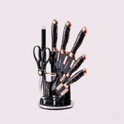 9 Pcs Knife Set with Rotating Holder ALJERAIWI