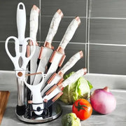 9 Pcs Knife Set with Rotating Holder ALJERAIWI