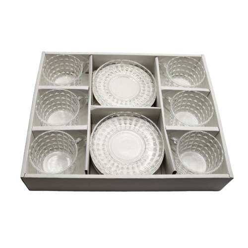 طقم كوب وصحن 6 قطع - 180 مل