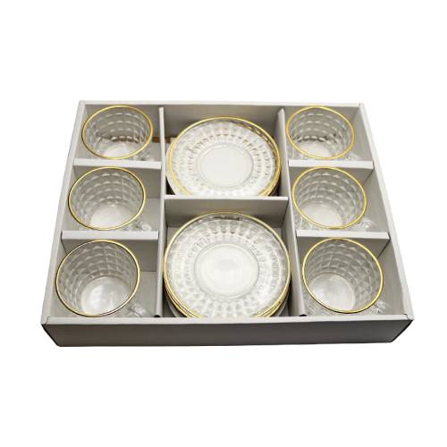 طقم كوب وصحن 6 قطع - 150 مل