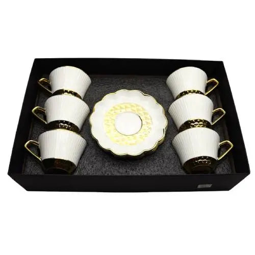 Cup and Saucer 6 Pcs Set - 200 ml ALJERAIWI