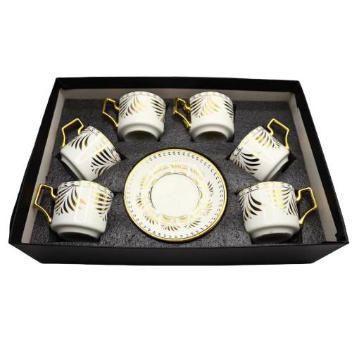 طقم فنجان قهوة مع صحن 6 قطع - 200 مل