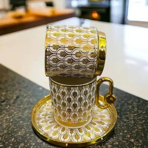 Cup and Saucer 6 Pcs Set - 80 ml ALJERAIWI