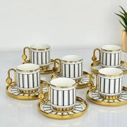 Cup and Saucer 6 Pcs Set - 80 ml ALJERAIWI