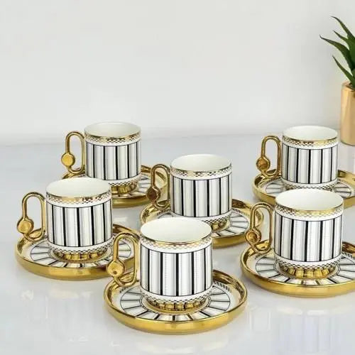 Cup and Saucer 6 Pcs Set - 80 ml ALJERAIWI
