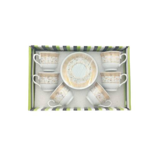 طقم أكواب وصحون 6 قطع - 80 مل