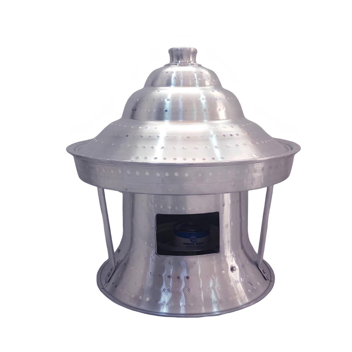 صينيه بكرسى منقوش بغطاء مع سخان