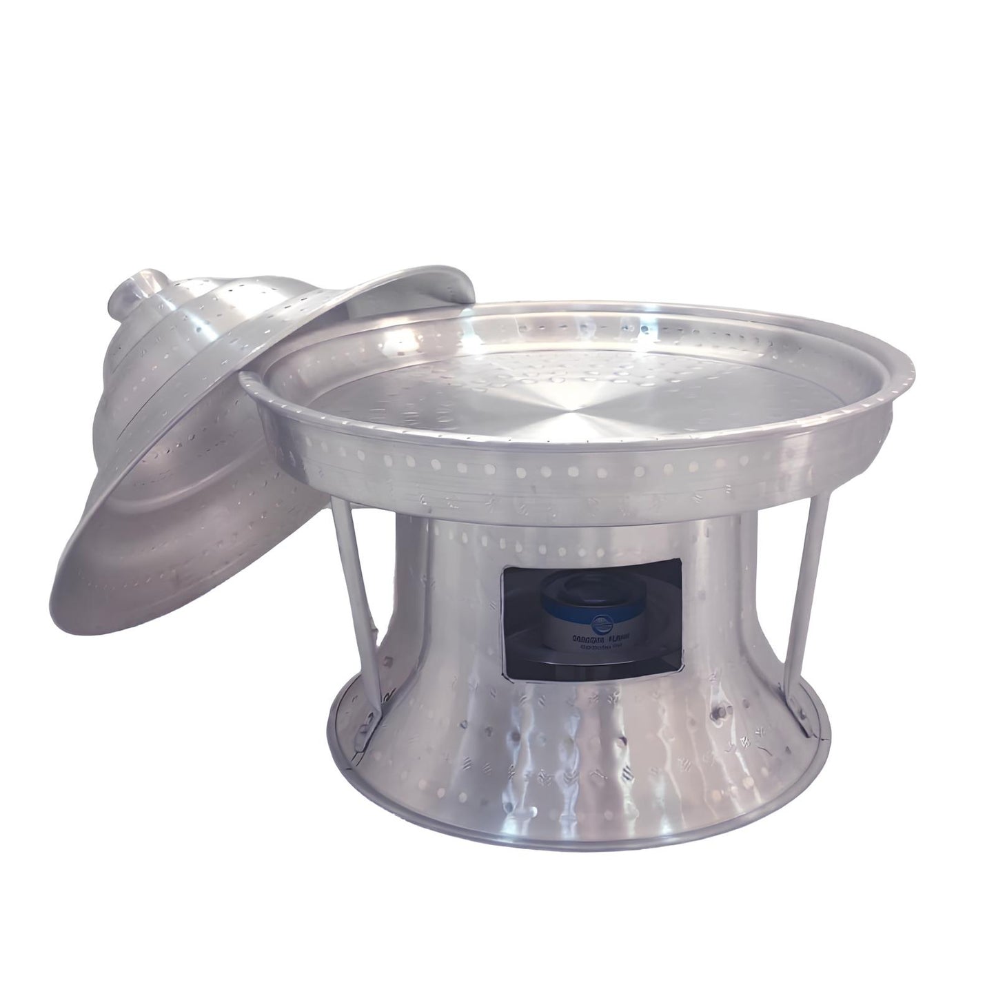 صينيه بكرسى منقوش بغطاء مع سخان