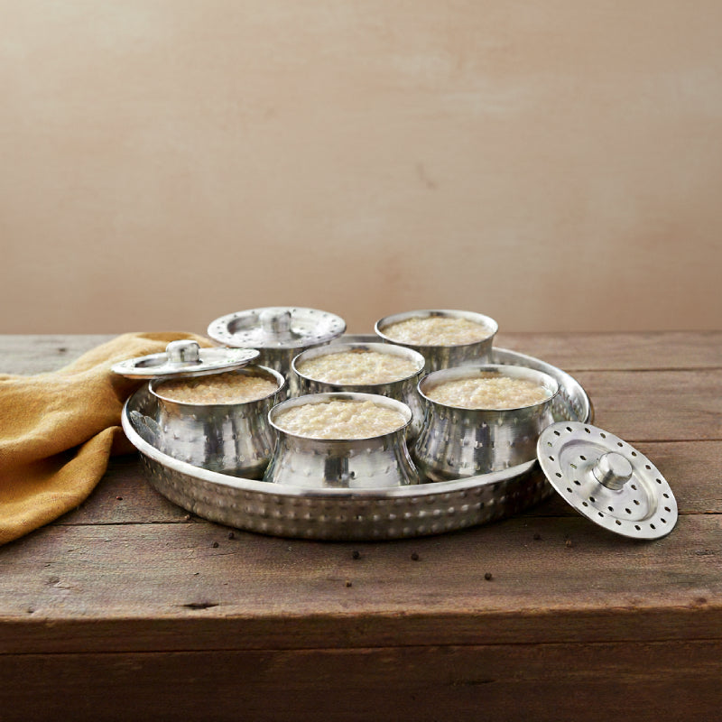 Designed Serving Tray with Puree Pot 7Pcs Set