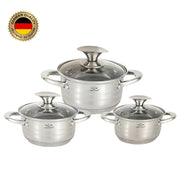 Stainless Steel Pot with Transparent Cover set of 3 ALJERAIWI