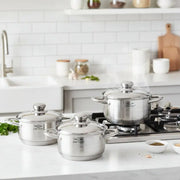 Stainless Steel Pot with Lid set of 3 ALJERAIWI
