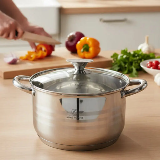 Stainless Steel Pot with Transparent Cover set of 3 ALJERAIWI