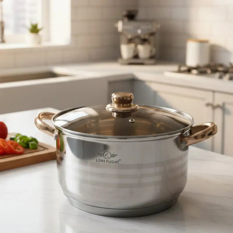Stainless Steel Pot with Transparent Cover set of 3 ALJERAIWI