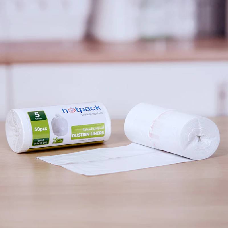 White Dust Bin Bag Roll 10 Gallon ALJERAIWI